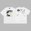 Revenge Silver & Blue Gradient Arch Logo & Classical Art Photo Graphic Short Sleeve T-Shirt White