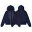 Navy Blue Zip-Up Hoodie | Minimalist Streetwear Hoodie with Premium Logo Detail