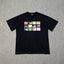 Corteiz “Alcatraz Grid” Black T-Shirt — Colorful Block Graphic on Oversized Streetwear Tee