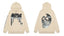 Revenge Cream Metallic Silver 3D Skull Arch Logo Pullover Hoodie