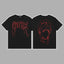 Revenge Red Outline Arch Logo & Skull Graphic Short Sleeve T-Shirt