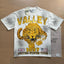VALEFOREVER White Leopard Head 1997 US Tour Vintage Graphic Short Sleeve T-Shirt