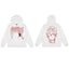 Revenge White Geometric Spider Skull Arch Logo Pullover Hoodie