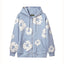 Denim Tears Cotton Wreath Full Zip-Up Hoodie - Slate Blue