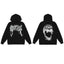 Revenge Metallic Silver 3D Screaming Skull Arch Logo Pullover Hoodie black