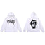 Revenge Smoke Skull Arch Logo Pullover Hoodie white