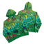 Valley All‑Over Graffiti Print Zip‑Up Hoodie, Unisex Green Vintage Streetwear Jacket