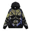 VALEFOREVER Black Full Print Skull Zip Up Hoodie