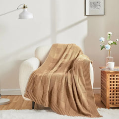 Ellis Checked Knit Blanket