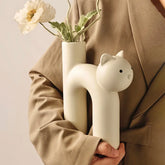 Marbly Cat Porcelain Vase