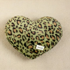 Leopard Plush Heart Pillow