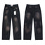 Valley Dreams Embroidery Splatter‑Paint Baggy Jeans, Vintage Washed‑Black Unisex Wide‑Leg Denim Pants