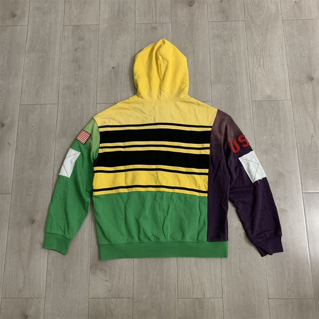 VALLEY Color‑Block Striped Valley Dreams Zip‑Up Hoodie Unisex Oversized Jacket Main Image