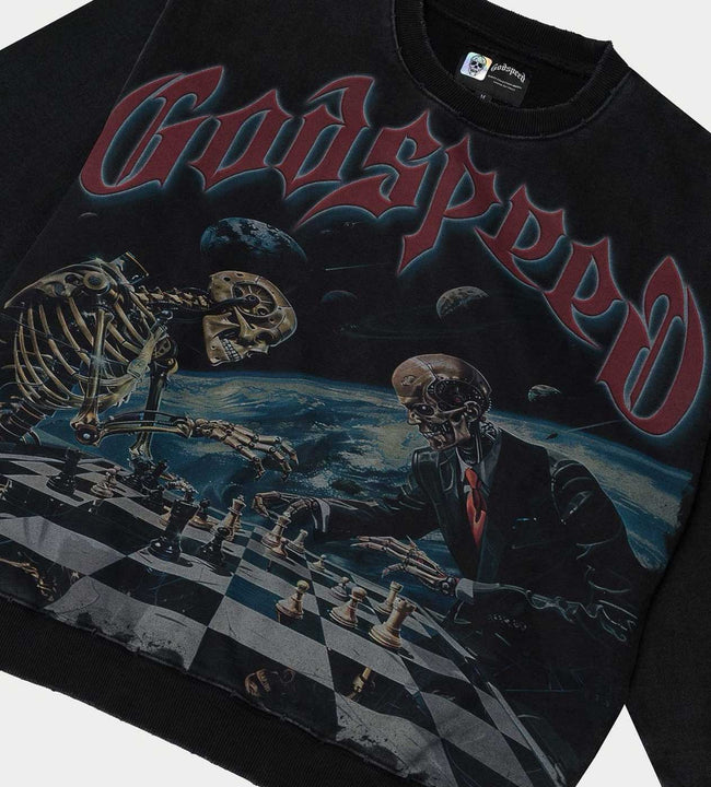 Godspeed Checkmate Sweatshirt Washed Black Hover Image