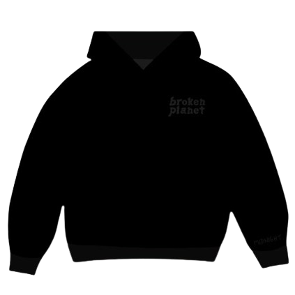 BROKEN PLANET MARKET 'BASICS' HOODIE (MIDNIGHT BLACK) Hover Image