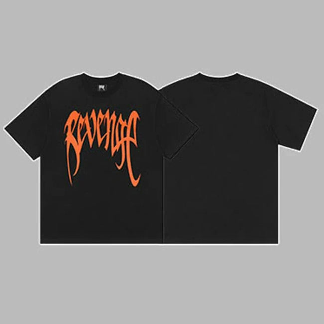 Revenge Orange Arch Logo Short Sleeve T-Shirt (Black) Hover Image