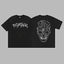 Revenge Arch Logo & Geometric Shattered Skull Graphic Short Sleeve T-Shirt Black