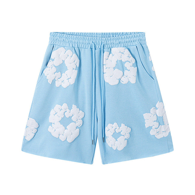 Denim Tears Cotton Wreath Shorts - Sky Blue Hover Image