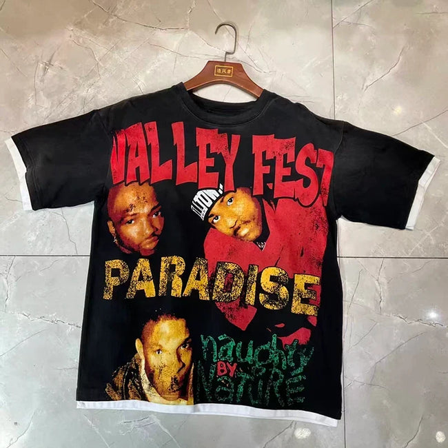 Valleydream Black Valley Paradise Ringer Vintage Portrait T-Shirt Hover Image