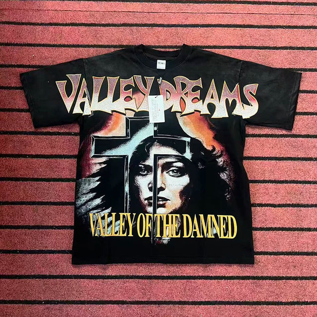 Valleydream Black Valley Of The Damned Woman Portrait Vintage T-Shirt Hover Image