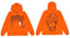 Revenge Orange Geometric Spider Skull Arch Logo Pullover Hoodie