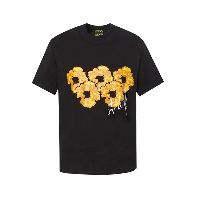 Denim Tears Cotton Wreath T-Shirt - Black/Yellow Wreaths Hover Image