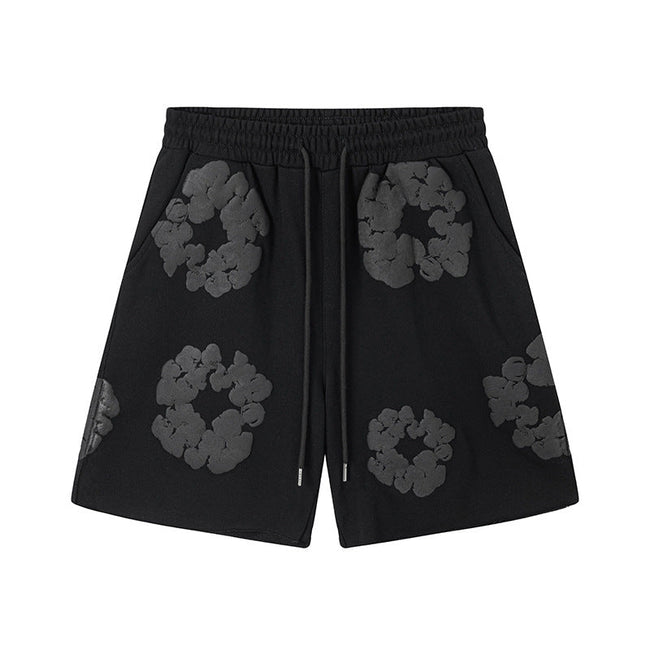 Denim Tears Cotton Wreath Shorts - Black/Dark Grey Hover Image