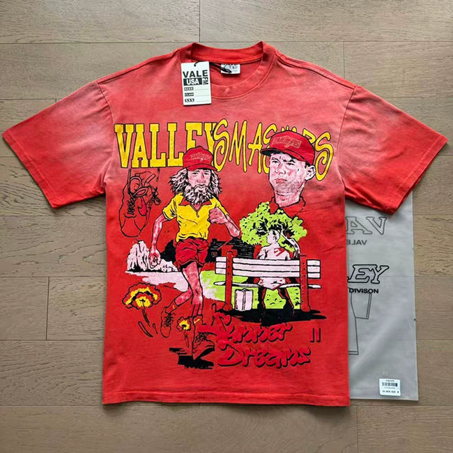 VALEFOREVER Red Summer Dreams Cartoon Character Vintage Graphic Short Sleeve T-Shirt Hover Image