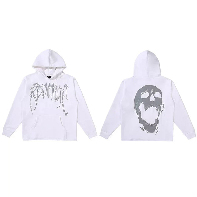 Revenge Screaming Skull Arch Logo Pullover Hoodie white Hover Image