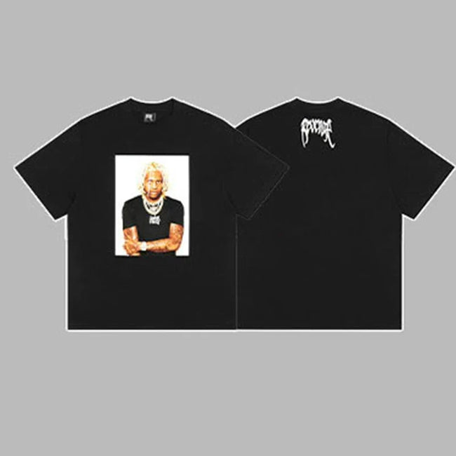 Revenge Rapper Portrait Graphic & Small Back Logo Short Sleeve T-Shirt Hover Image