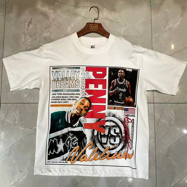 Valleydream White Newspaper Collage Retro Portrait Vintage T-Shirt Hover Image