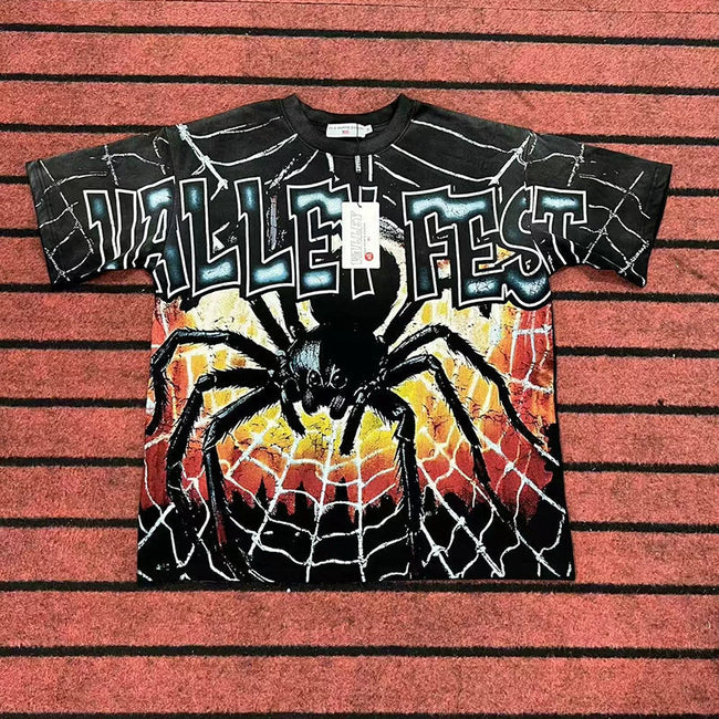Valleydream Black Valley Fest Spider Web Vintage Graphic T-Shirt Hover Image