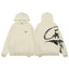 Cream Graphic Zip-Up Hoodie | Minimalist Streetwear Hoodie with Abstract Back Print
