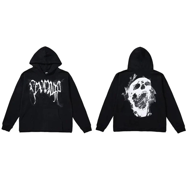Revenge Smoke Skull Arch Logo Pullover Hoodie black Hover Image