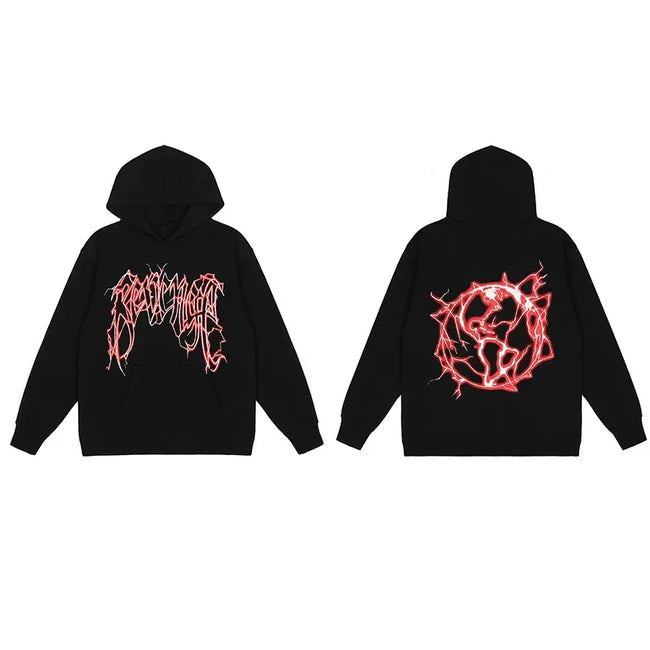 Revenge Earth Lightning Arch Logo Pullover Hoodie Black/red Hover Image