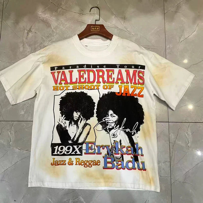 Valleydream Off White Erykah Badu Jazz Reggae Vintage Graphic T-Shirt Hover Image