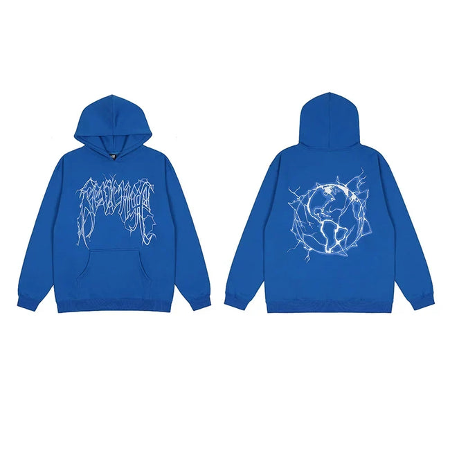 Revenge Earth Lightning Arch Logo Pullover Hoodie Blue Hover Image
