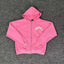 Pink Zip-Up Hoodie | Trendy Streetwear Hoodie with Logo Detail