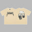 Revenge Silver Arch Logo & Hockey Mask Graphic Short Sleeve T-Shirt Beige