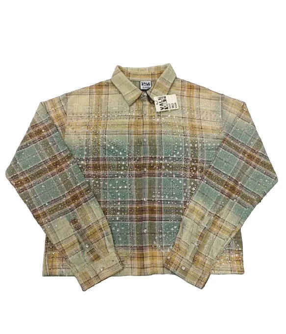 Vale Vintage Wash Multi-Color Plaid Oversized Shirt Hover Image
