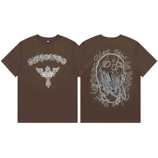 Revenge Bubble Logo & Skull Crosswings Short Sleeve T-Shirt Hover Image