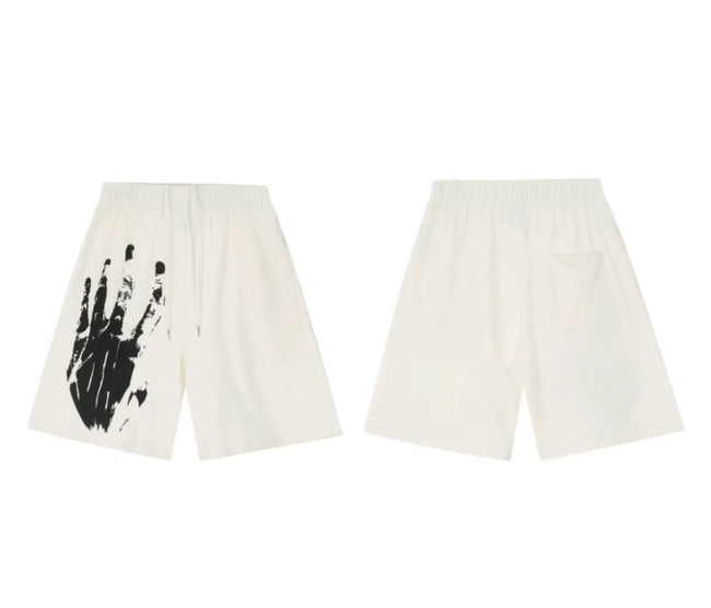 Revenge Iconic Hand Print Logo Shorts - Off-White Hover Image