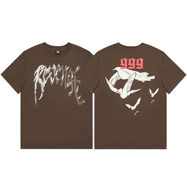 Revenge x Juice WRLD Brown 999 & Doves Short Sleeve T-Shirt Hover Image