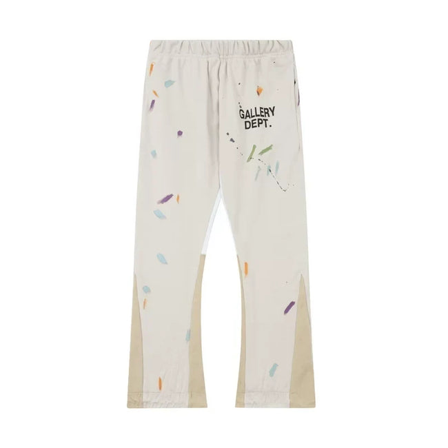 Gallery Dept. Paint Splatter Contrast Panel Sweatpants - Off-White / Cream Hover Image