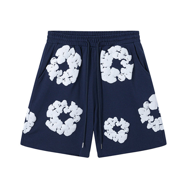Denim Tears Cotton Wreath Shorts - Navy Blue Hover Image