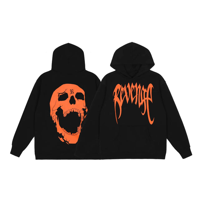 Revenge Orange Screaming Skull Arch Logo Pullover Hoodie Hover Image