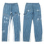 Gallery Dept. Contrast Side Panel Paint Splatter Denim Cargo Pants