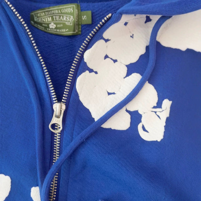 Denim Tears Cotton Wreath Full Zip-Up Hoodie - Royal Blue Main Image