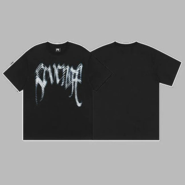 Revenge Motion Blur Arch Logo Short Sleeve T-Shirt Black Hover Image