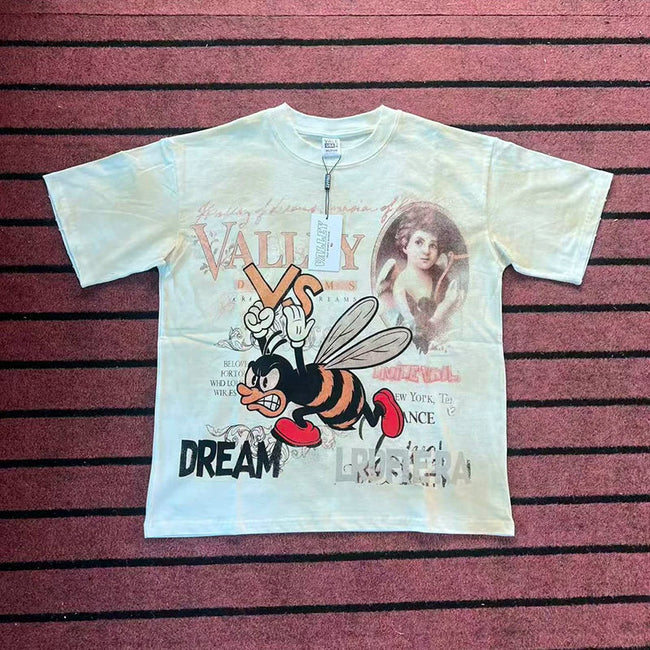 Valleydream Off-white Bee Character Retro Portrait Valley Dreams T-Shirt Hover Image
